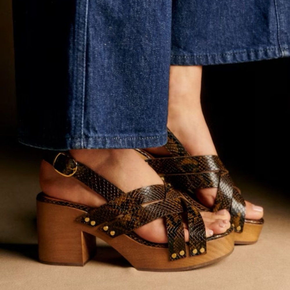 Sezane Ada Clogs Python Print - Picture 5 of 5